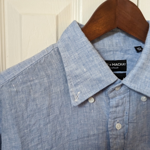 Spier & Mackay Shirts Spier Mackay Slim Blue Linen Shirt Poshmark